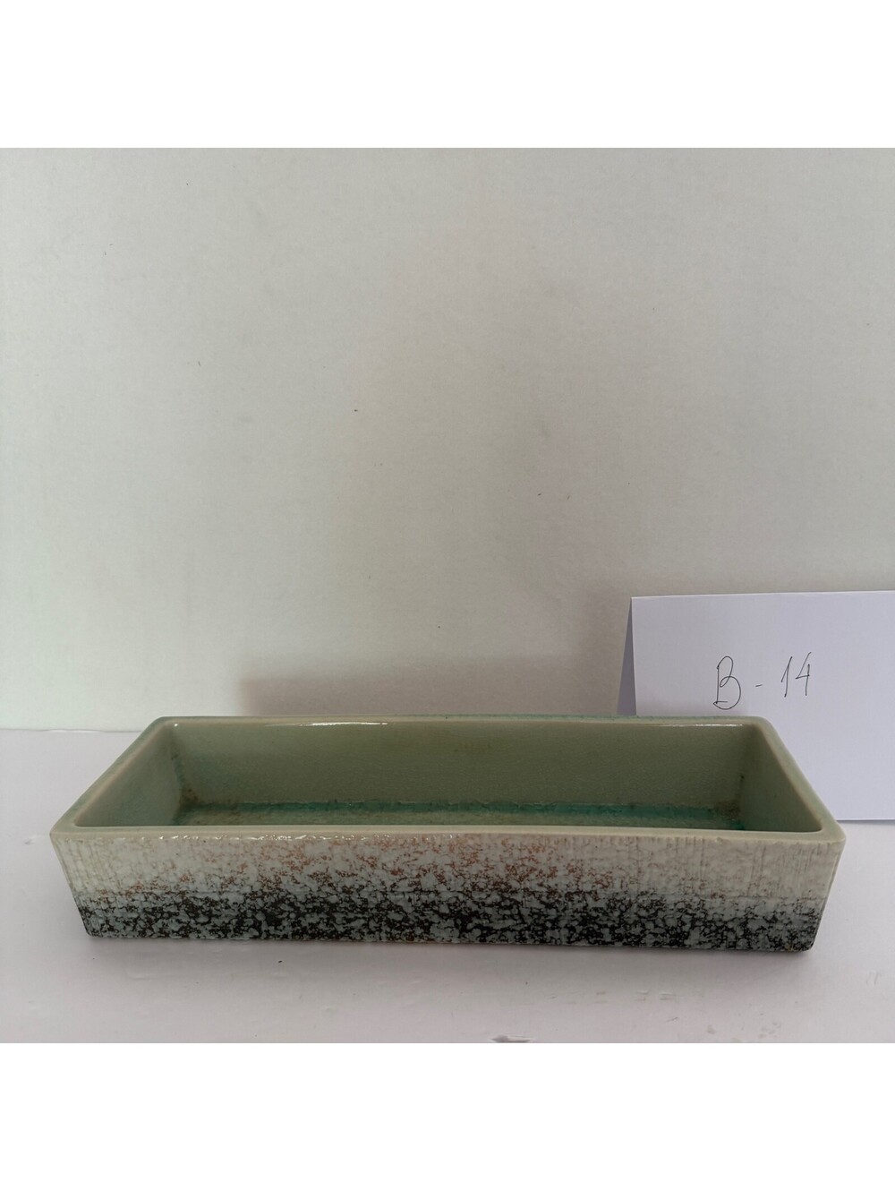Rectangular Ceramic Planter Pot Crackle Glaze Succulent Bonsai Dish B-14
